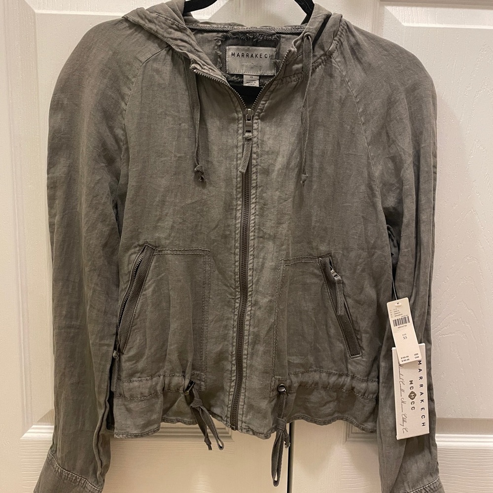 NWT Anthropologie Marrakech Gray Utility Jacket Size XS